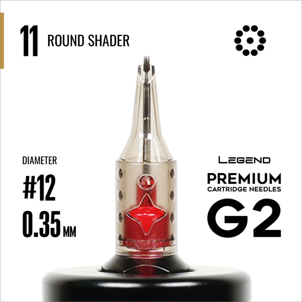 Legend Premium Cartridges G2 (2nd Gen) - Round Shaders - #12 (0.35mm) - 20/Box