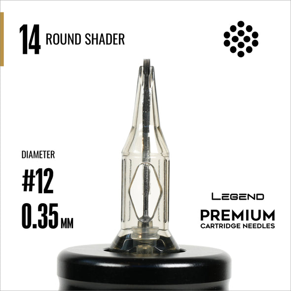 Legend Premium Cartridges - Round Shaders - #12 (0.35mm) - 20/Box