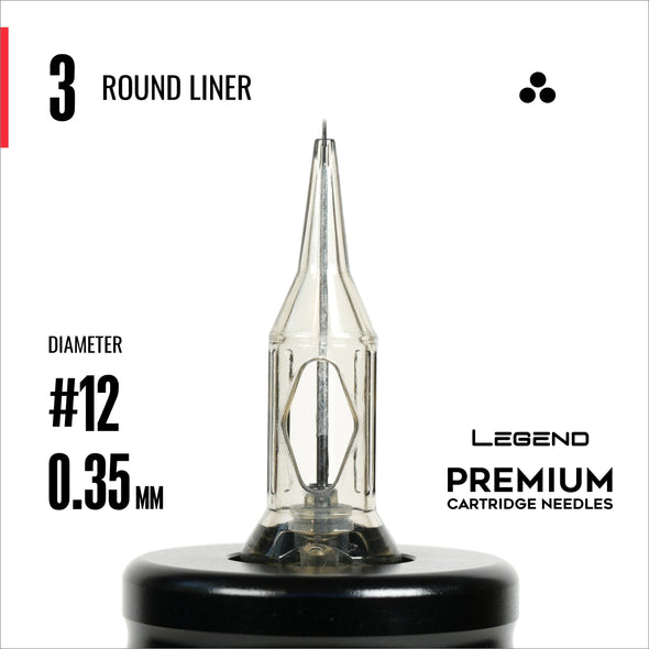 Legend Premium Cartridges - Round Liners - #12 (0.35mm) - 20/Box