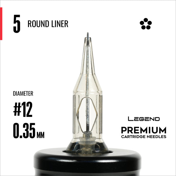 Legend Premium Cartridges - Round Liners - #12 (0.35mm) - 20/Box