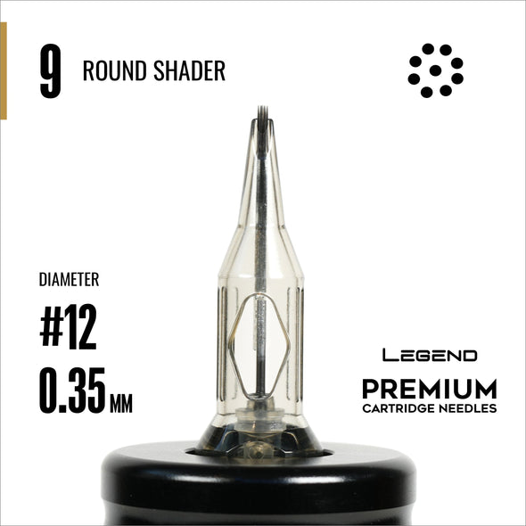 Legend Premium Cartridges - Round Shaders - #12 (0.35mm) - 20/Box